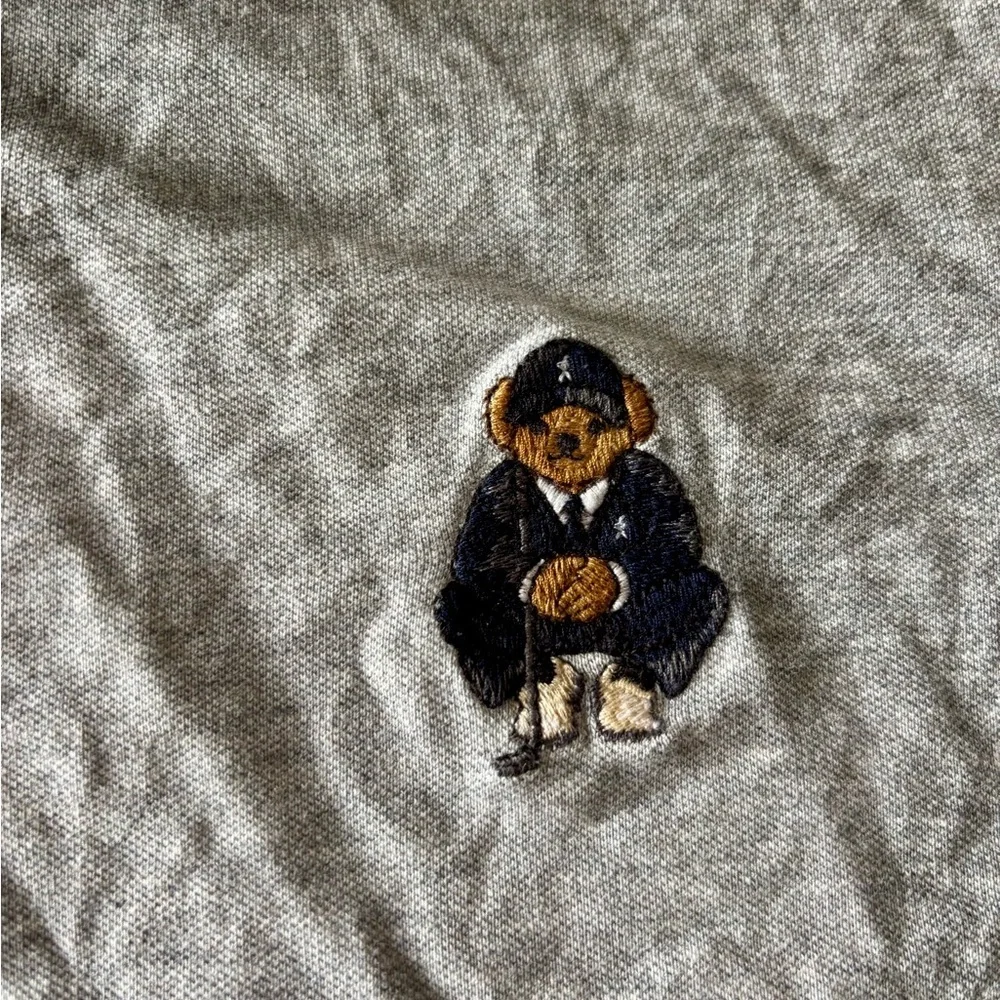 Polo Golf Pro Fit Gray Polo with Bear Logo - Medium